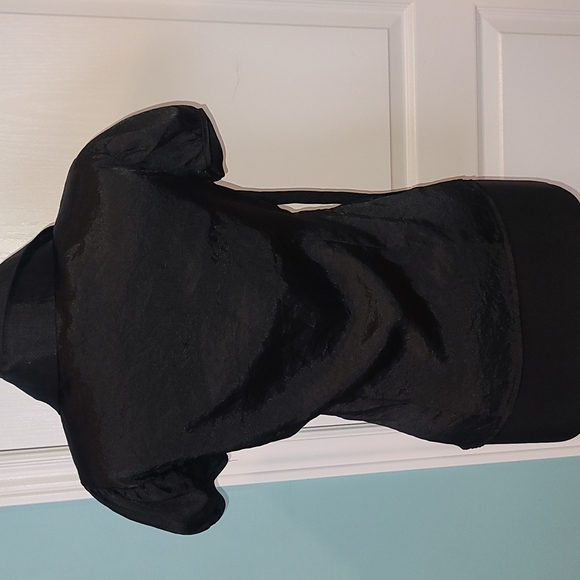 Black satin blouse with embellished tie - Picture 8 of 12